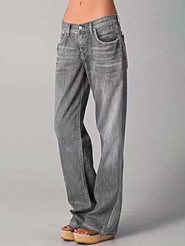 Flamingals Jeans for Women Low Waist Wash Bootcut Jeans Without Belt