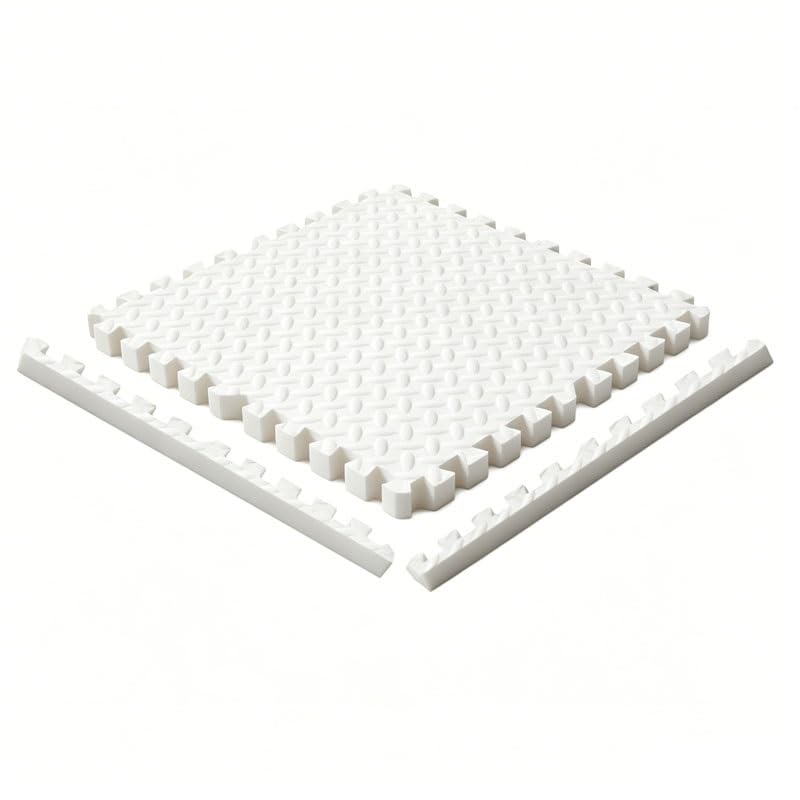 Tapis de sol puzzle en mousse blanche, 9 dalles emboîtables de 60x60cm pour le sport à la maison