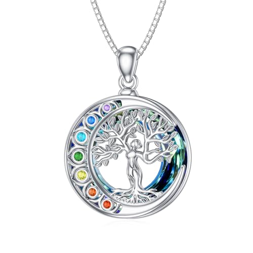 Pendentif fleur de vie et arbre de vie pour méditation yoga