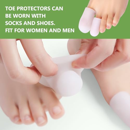 Image of Niupiour Silicone Toe Protectors for Pain, 14 Pack of Gel Toe Covers for Women and Men, Big Toe Caps for Blisters, Corns, Toe Guards Cushions for All Toes, Calluses, Ingrown Toenails