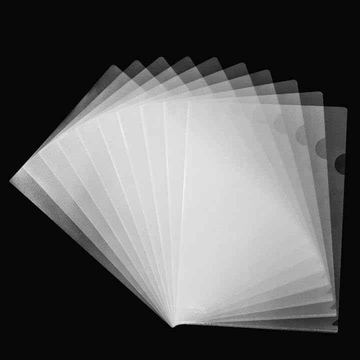 Paquete de 20 carpetas de plástico transparente para documentos, con bolsillo para copias de proyectos, tipo L, tamaño carta de EE. UU., tamaño A4, fundas de papel, transparentes