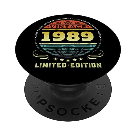 Vintage 1989 Edición Limitada 1989 Pop Socket 1989 Cumpleaños PopSockets PopGrip Intercambiable