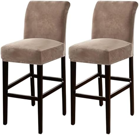 Stretch Bar Stool Covers, Pub Chair Slipcovers, 2-Pack Protector for Short Swivel Dining Chairs, Durable and Stylish Barstool Slipcovers for Home Decor