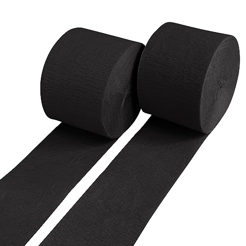 Crepe Paper Roll Black Party Streamers Decors for Birthday Wedding Festival Ornament Graduation Colorful Candyland Party Backdrop, Rainbow DIY Supplies, Art Crafts
