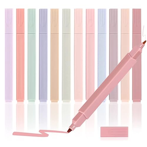 Dancepanda Bible Highlighters Assorted Colors,Highlighters for Bibles that Do Not Bleed(Dual-Tip,12PCS)