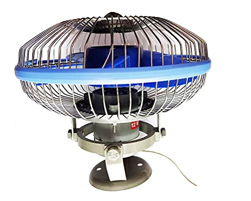 Image of WolkomHome 12 Volt 8 Inch Portable Electric Fan for Car, Truck, Home, Kitchen, Office with 360 Degree Adjustment