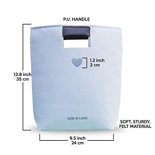 Women's Christian Bible Tote Bag - God Is Love Verse & Heart, Grey: Ideal for Sewing Supplies, Christmas, Mother's Day, Baptisms, Weddings, Religious Occasions - Thoughtful Religious Gift3