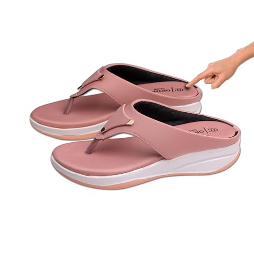 Image of ORTHO CLUB Orthopedic Women's Slippers | Brown Soft Comfort Slip-On Sandal for Heel Pain Relief | Anti-Skid Sole | Lightweight Flip-Flop