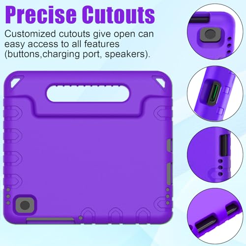 BMOUO Kids Case for Samsung Galaxy Tab A11 8.7" 2025, Galaxy A9 8.7" 2023 / A7 Lite 2021 Case - with Screen Protector, Shockproof Lightweight Samsung Galaxy Tab A11/A9/A7 Lite Case 8.7 Inch, Purple