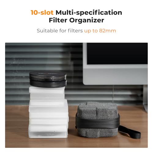 Image of K&F Concept 10 in 1 Lens Filter Case, Hard Shell Camera Filter Pouch Up to 82mm with Hand Strap, Waterproof Camera Lens Filter Storage Wallet for ND UV CPL Filter Pouch
