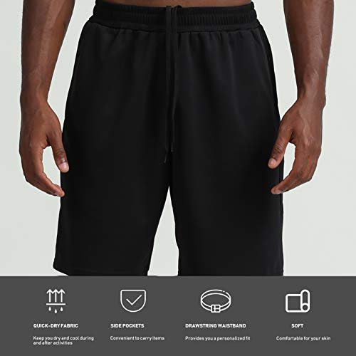 Ajcoflt Calções esportivos masculinos de secagem rápida com bolsos laterais elásticos na cintura Cal