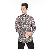 Xact Men's Neon Skulls & Stars Print Long Sleeved Shirt, Regular Fit (Neon Skulls & Stars) XXXL #4