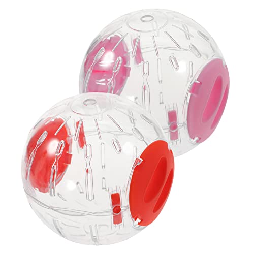 HANABASS 2pc Set Hamster Exercise Ball Dwarf Hamster Running Toy Small Animal Enrichment Toy Clear Plastic for Chinchilla Gerbil