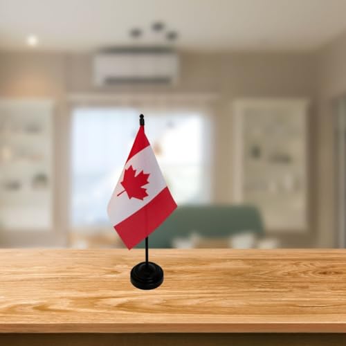 Bandeirinha De Mesa País Canadá Tecido Oxford Sublimado a Laser