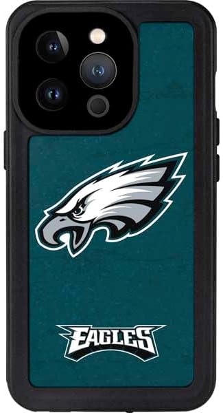 Skinit Waterproof Phone Case Compatible with iPhone 15 Pro - Officially Licensed NFL Philadelphia Eagles Distressed Design