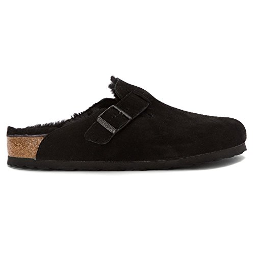 Birkenstock Unisex Boston Fur Shearling Clogs Black Suede 39 = Women's 8-8.5 Men's 6-6.5 Regular #TOP1