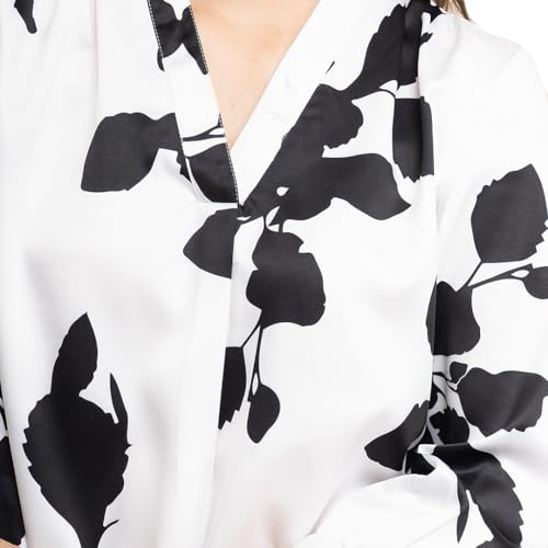 Image of FableStreet Women Formal & Casual Top | V-Neckline with Gathered Back Detail & Three-Quarter Sleeves | Premium Satin Fabric for Office Wear & Sophisticated Outings