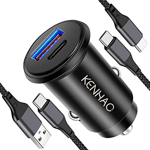 USB C Car Charger, 38W Dual Port Fast Charging KENHAO PD&QC Quick Car Charger Adapter with 2Pack USB Type C Cable for Samsung Galaxy S21 S20 S10 S9 S8 S7 J7, Note 20 10 9, Google Pixel 5 4 3 XL, LG