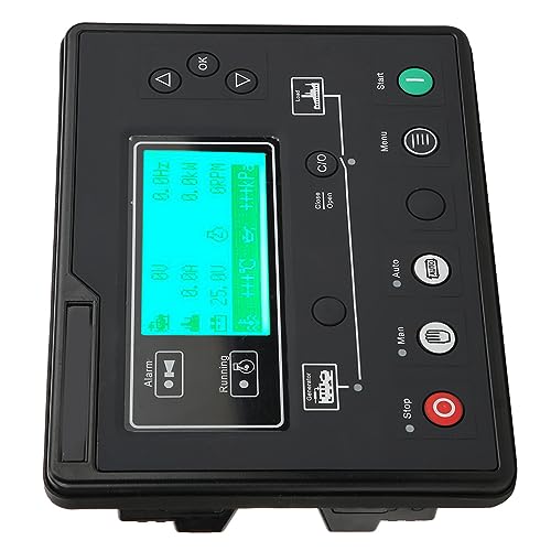 Generator Set Controller, Automatic Start Stop, Data Measurement, Alarm with LCD Display, Compatible for 3 Phase 4 Wire, 3 Phase 3 Wire, Single Phase 2 Wire Power Supply