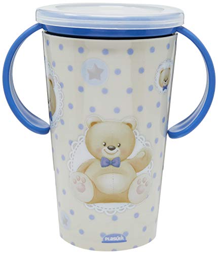 Copo Magic com Alça 280 ml Urso, Plasútil, 008339-3621, Azul