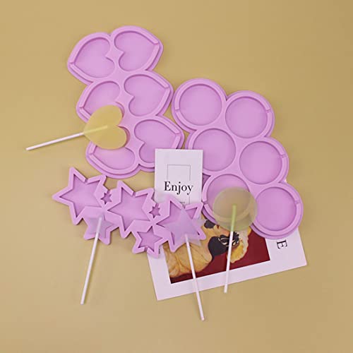 3 Lollipop Molds,100 Lollypop Sucker Sticks,Pennis Chocolate Candy Mold,Pennis Molds For Chocolate,For Hard Candy Children Family Gatherings Birthday Parties. (Purple) #TOP2