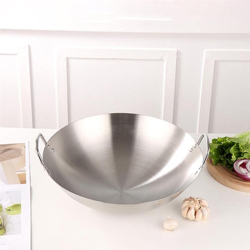 Wok acero inoxidable con mango redondo, 26 cm miniatura 5