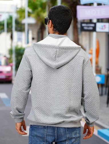 Hoodies Sweatshirts for Men Casual Long Sleeve Quarter-Zip Pullover Hoodie with Pocket Drawstring Gym Hooded Shirt2