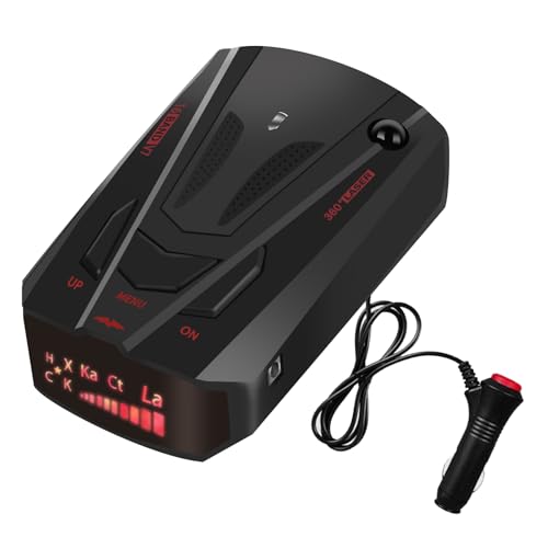 Newly Driving Aids V7 Radar Detector for Cars with Led Display, Long Range Detection, Mute Memory, City/Highway Mode Detectors, Ideal Gifts for Cars (Black)