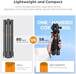 K&F Concept 21.65"/55cm Mini Tripod, Desktop Tripod with 360° Ball Head, 1/4 inch Quick Release Plate Aluminum Alloy Travel Tripod for DSLR Camera Video Camcorder, Max Load: 13.22 lbs/6 KG | Ball Head, Load up to 13.22 lbs/6 KG, 1/4 inch Quick Shoe P