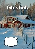 Glosbok: Vokabelheft Schwedisch, DIN A4, 3 Spalten, Motiv Schweden Haus im Schnee