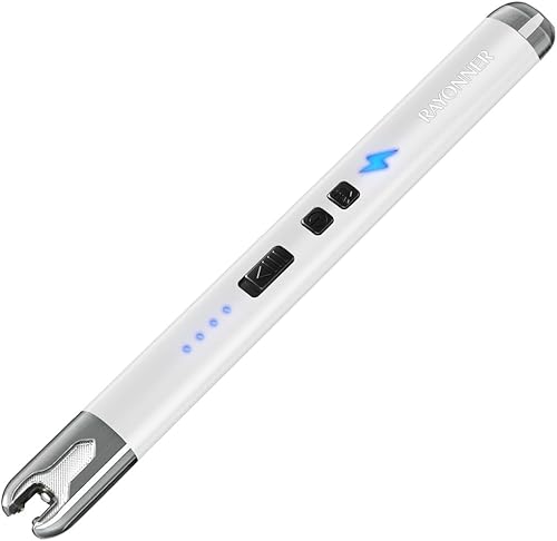 RAYONNER Encendedor eléctrico para velas, encendedor recargable USB ARC (1 paquete, blanco)