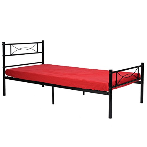 Simlife Metal Bed Frame Twin Size With Headboard And Footboard Mattress Foundation For Kids Adults Black #TOP4