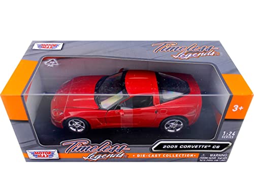 Modelo a escala 1:24 Chevy Corvette C6 Rojo 2005 miniatura 6