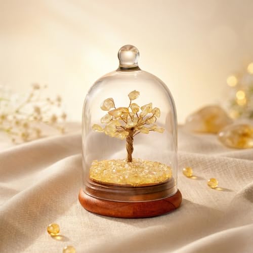 Image of Astrotalk Citrine Crystal Dome Tree,Attract Wealth & Prosperity,Feng Shui Items for Good Luck & Prosperity,Home Decor for Living Room & Office,Housewarming Gifts,Aesthetic Home Decor Items, 13 cm