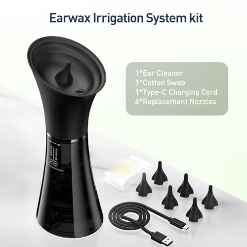 Ear Wax Removal - Electric Ear Cleaner with IPX7, Ear Cleaning Kit Effective & Safe Ear Wax Cleaner Irrigation Flushing System,4 Pressure Modes,6 Tips - Thumbnail 7