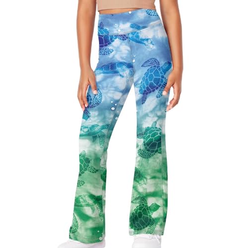 Girls' Flare Leggings Flare Yoga Pants High Waist Bootcut Bell Bottom Leggings for Kids Dance Workout Casual Pant