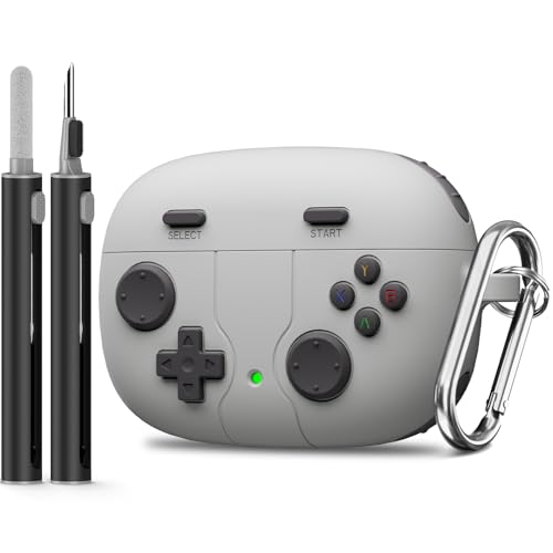 Image of for JBL Vibe 200TWS / JBL Vibe Beam Case Cover Game Console Design, Silicone Case Compatible with JBL Vibe 200TWS with Keychain with Cleaning Pen Kit - Rock Grey