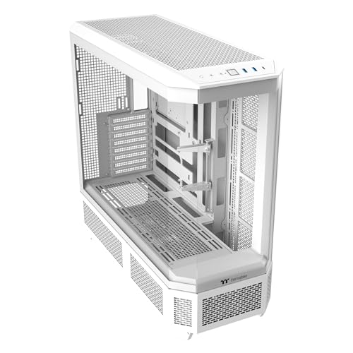 Image of Thermaltake View 600 TG; Full Tower; 420mm Radiator Support; 480mm GPU Clearance; Hidden Connector Support; Rotatable PCIe Slots; 220mm PSU Clearance; Snow; CA-11H-00F6WN-00