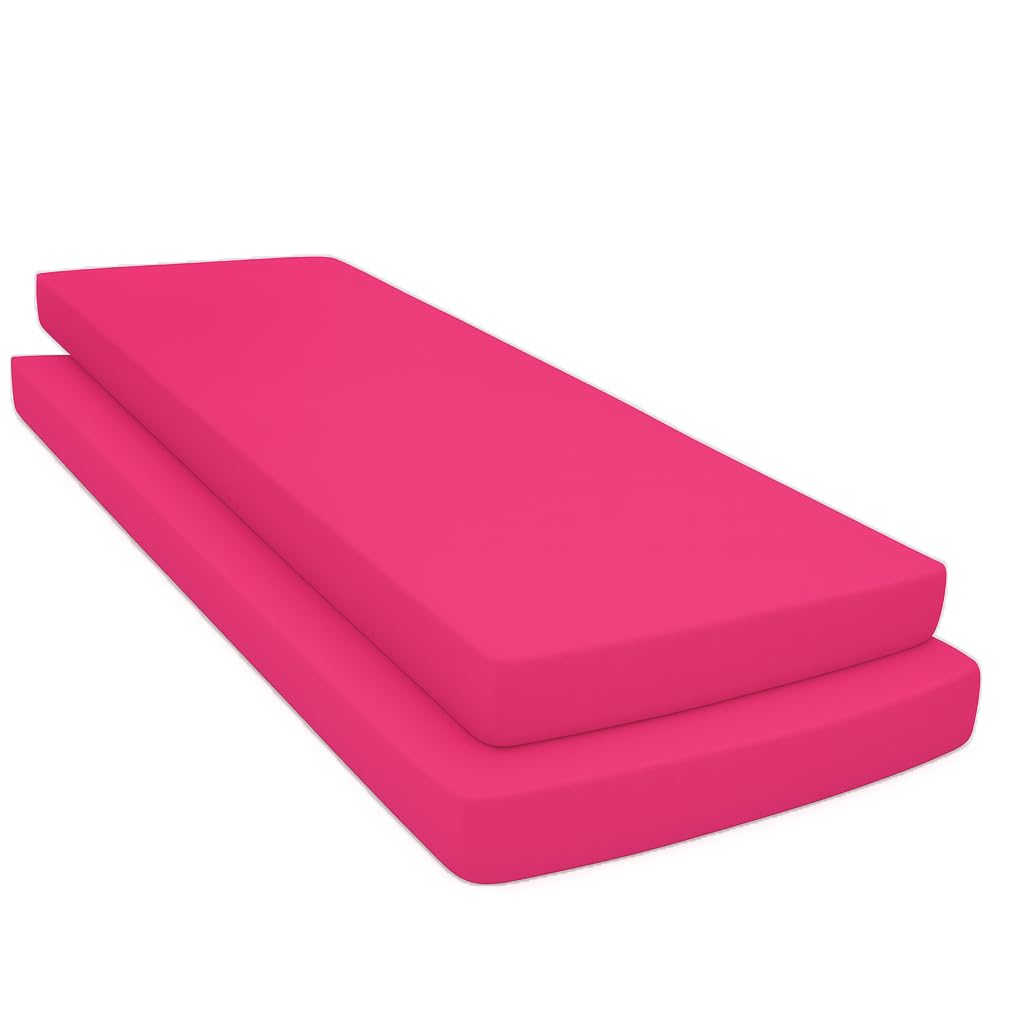 Crazypriceuk Pack of 2 Cot Bed Fitted Sheets 70 x 140cm + 15cm Deep Soft Polycotton Blend Cotton and Polyester Machine Washable Fits Toddler Cot Beds Comfortable and Easy Care (Fuchsia Pink)