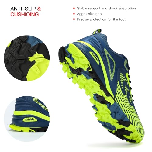 Kricely Trail Running Shoes Men for Hiking Trekking Breathable Cross Training Tennis Fashion Sneakers Lightweight Workout Footwear Outdoor Gym Jogging2