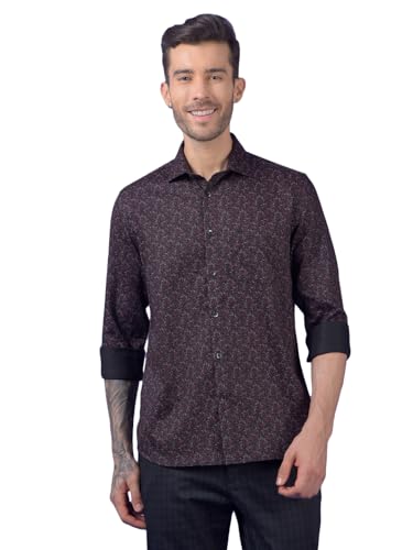 Image of Crimsoune Club Men's Wine Printed Shirt
