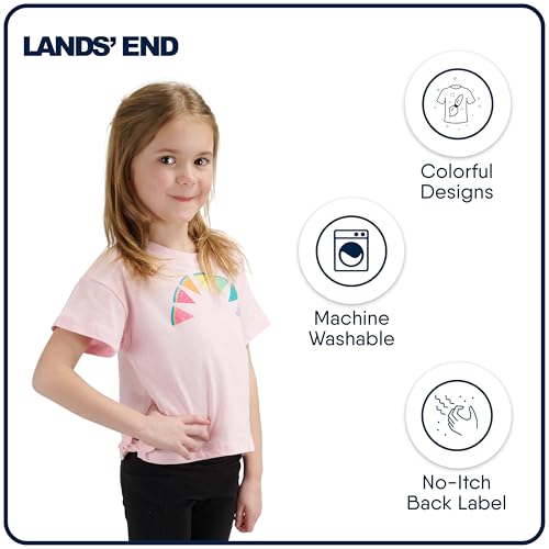 Lands' End Girls' Soft Cotton Short Sleeve Designer T-Shirt3