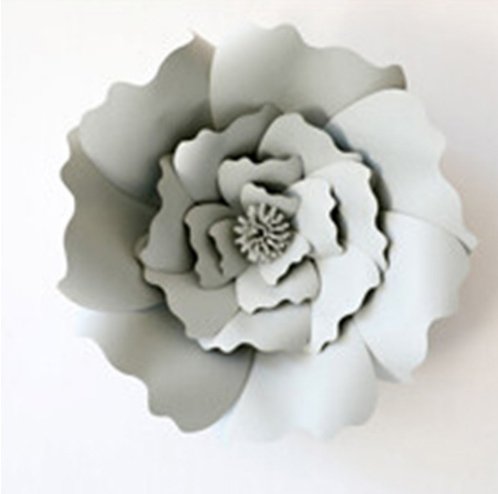 2Pcs 20cm Paper Flowers Decorations for Wall Paper Flowers for Backdrop DIY Flower Wall Decor Paper Flowers Artificial Rose Flowers DIY Birthday Party Wedding Decoration Event Supplies (Grey)