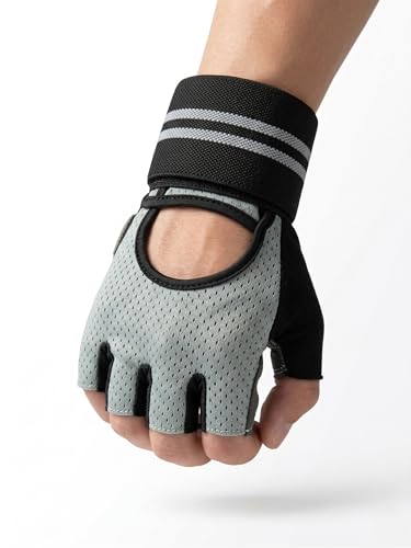 Image of Gym Gloves for Men Workout| Padded with Silicone Grid for Maximum Grip | Breathable Polyester | Gym Gloves for Women | Anti-Blister Workout Gloves for Weightlifting, Gym & Cycling| Grey (XL)