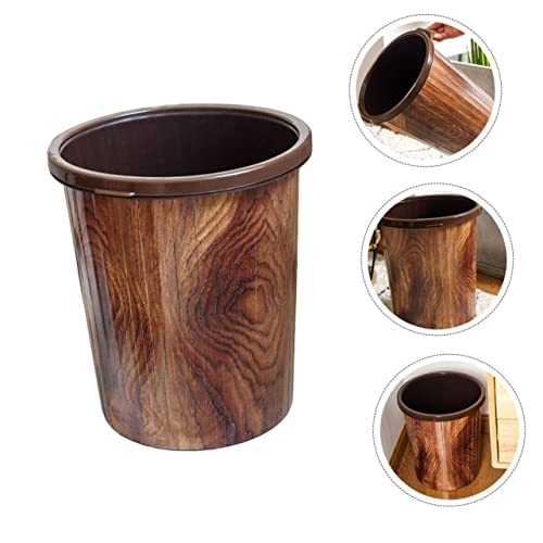 Caneca de basura rectangular 12L con tapa marrón miniatura 2