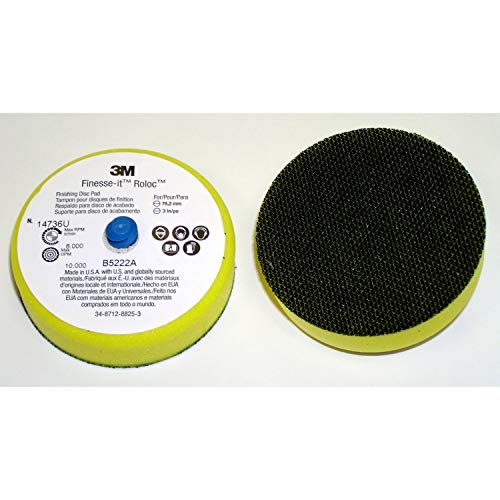 3M Finesse-It Roloc Finishing Disc Pad - Firm Pad for Random Orbital Sander - For Use With 3M Buffing Pads - 3