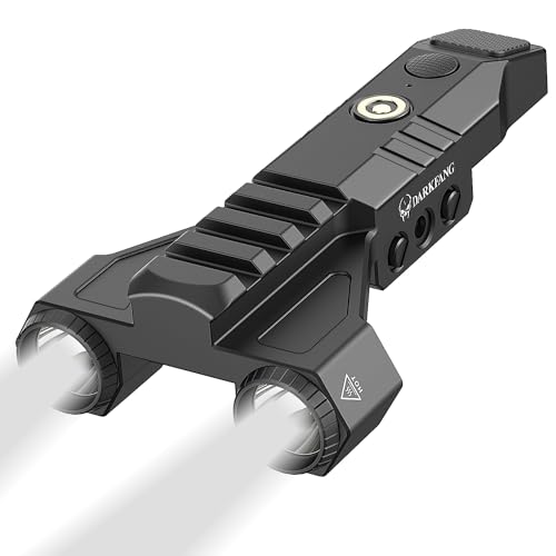 DARKFANG 1450 Lumen Tactical Flashlight Low Profile Design Rechargeable Weapon Light for Picatinny Rail