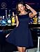 YMDUCH Women's Summer Sleeveless Crew Neck Backless A-line Mini Party Prom Dress Navy