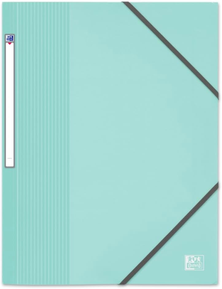 Oxford School Life 3 Pocket A4 File Folder with Elasticated Polypropylene Cover Pastel (Pack of 3)