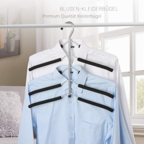 4 Pack Mehrlagiger Kleiderbügel，5 Bügel pro Aufhängung, mit Aufhänger platzsparend für Kleiderschrank,Oberbekleidung,platzsparend… – Ansicht 3